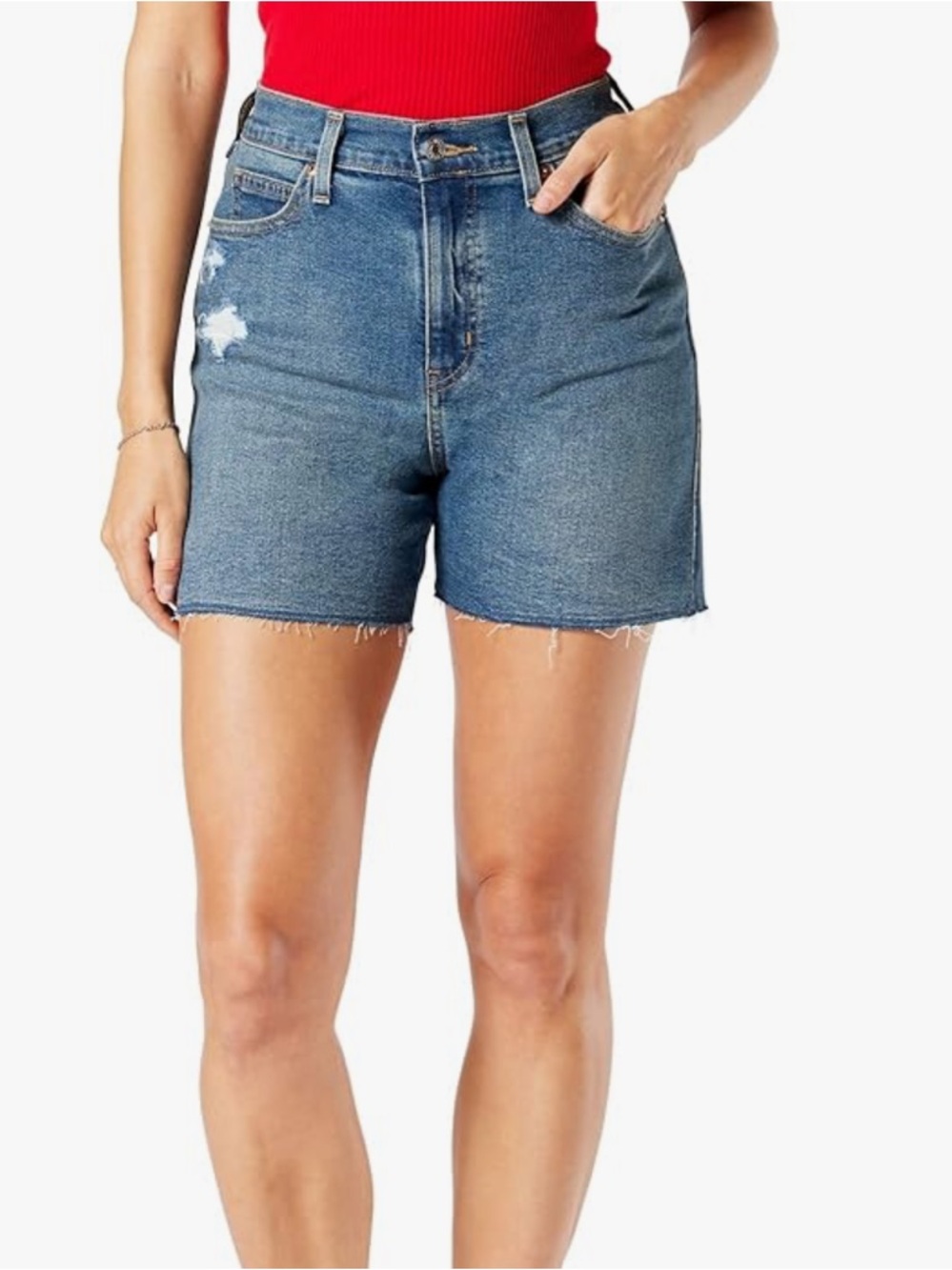 High-Rise Levi Blue Denim Women's Shorts